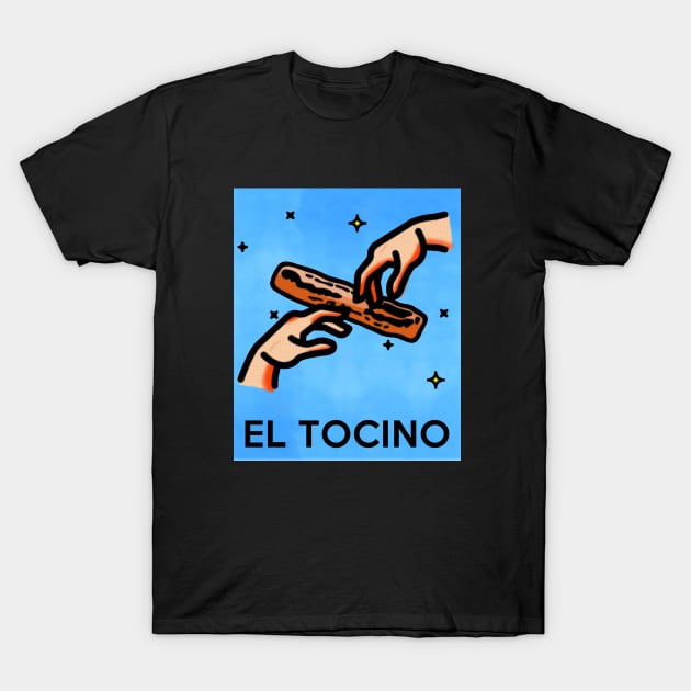 El Tocino The Bacon Loteria Card Parody T-Shirt by Electrovista